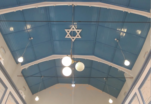 The ceiling of the former Wolverhampton Synagogue in April 2019