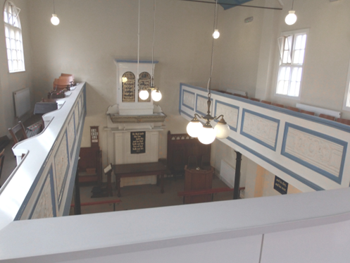 The interior of the former Wolverhampton Synagogue in April 2019