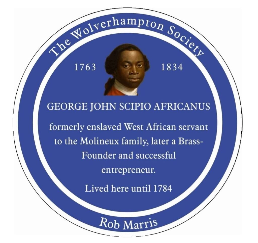 A Blue Plaque for George John Scipio Africanus by the Wolverhampton Society.